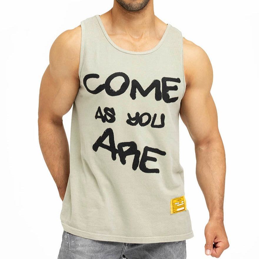 Come As You Are Graffiti Tank Top - Moss